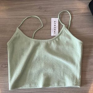 PACSUN mint green cropped tank small NWT